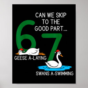 Geese A Laying Swans A Swimming 67 Six Geese Seven Poster