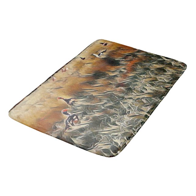 Geese and Duck Roam Art Bath Mat (Angled)