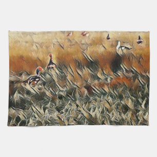 Geese and Duck Roam Art Kitchen Towel