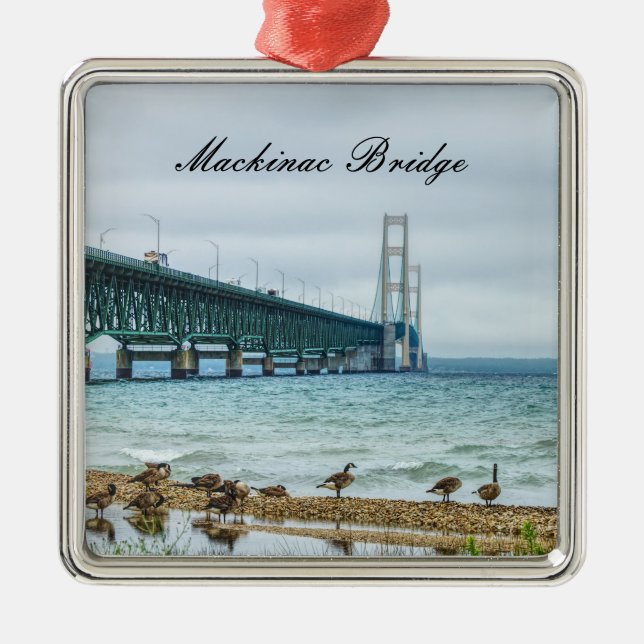 Geese At Mighty Mac Metal Ornament (Front)