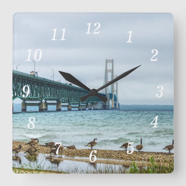 Geese At Mighty Mac Wall Clock (Front)