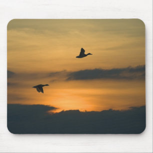 Geese at sunset mouse pad