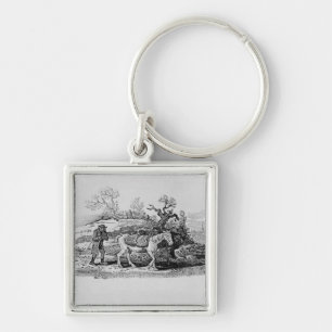 Geese carried to market keychain