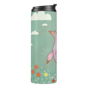 Geese Girls Whimsical Folk Art Goose Duo Thermal Tumbler