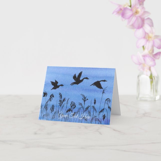Geese in Flight Card (Orchid)
