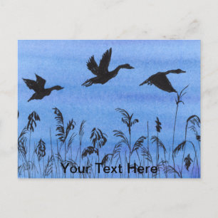 Geese in Flight Postcard