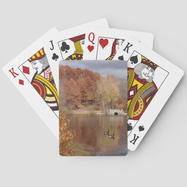 Geese in Reflected Fall Colours - Playing Cards (Back)