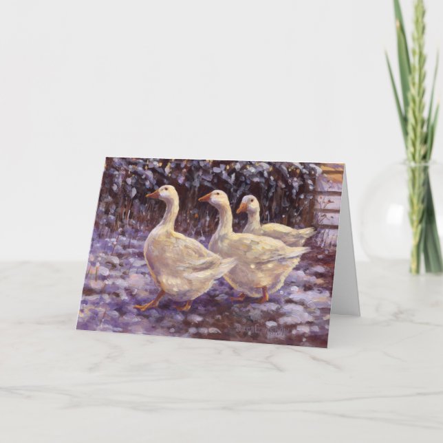 Geese in Snow Holiday Card (Front)
