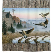 Geese In The Farm Field