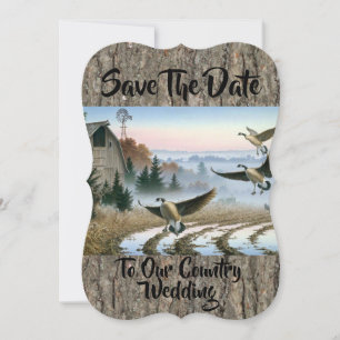 Geese In The Farm Field Save The Date