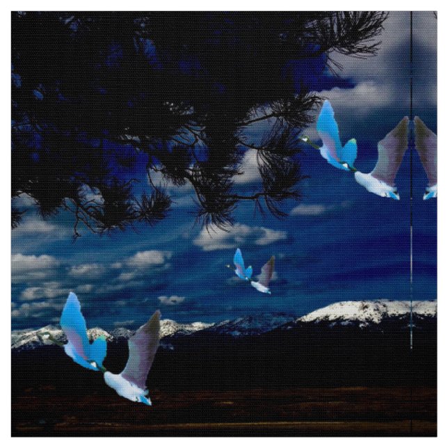 Geese in the Mountains Fabric (Swatch)