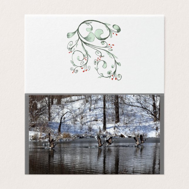 Geese Lifting Off Of Water (Outside Unfolded)