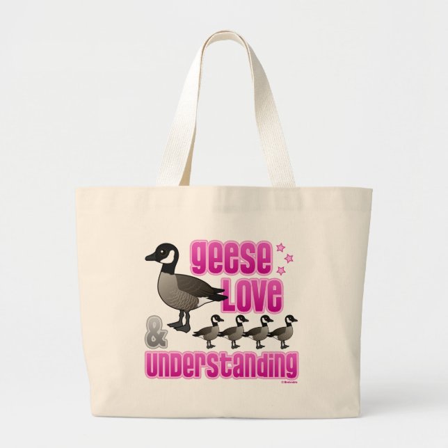 Geese, Love & Understanding Large Tote Bag (Front)