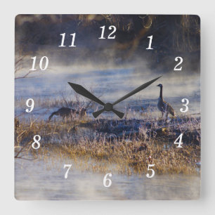 Geese Talking A Break Wall Clock