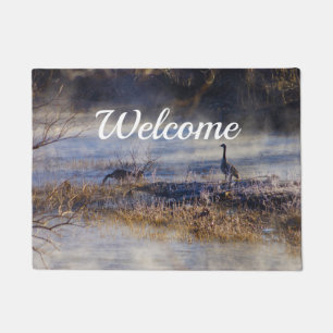 Geese Talking A Break Welcome Door Sign Doormat