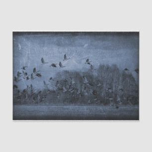 Geese Vintage Antique Blue Texture Decoupage Tissue Paper