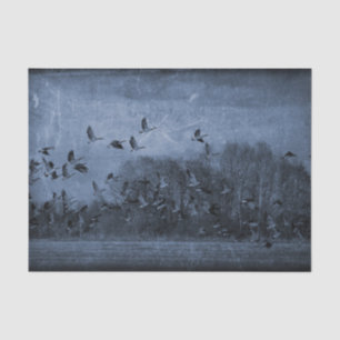 Geese Vintage Antique Blue Texture Decoupage Tissue Paper