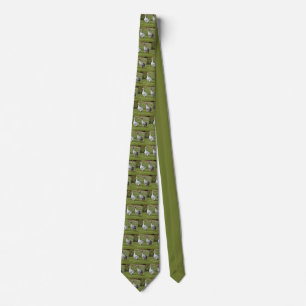 Geese walking on grass tie