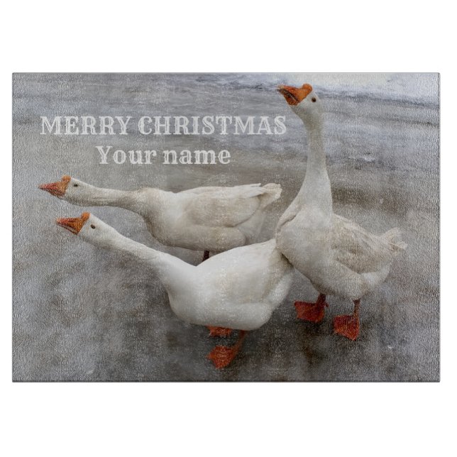 Geese white  Cutting Board (Front)
