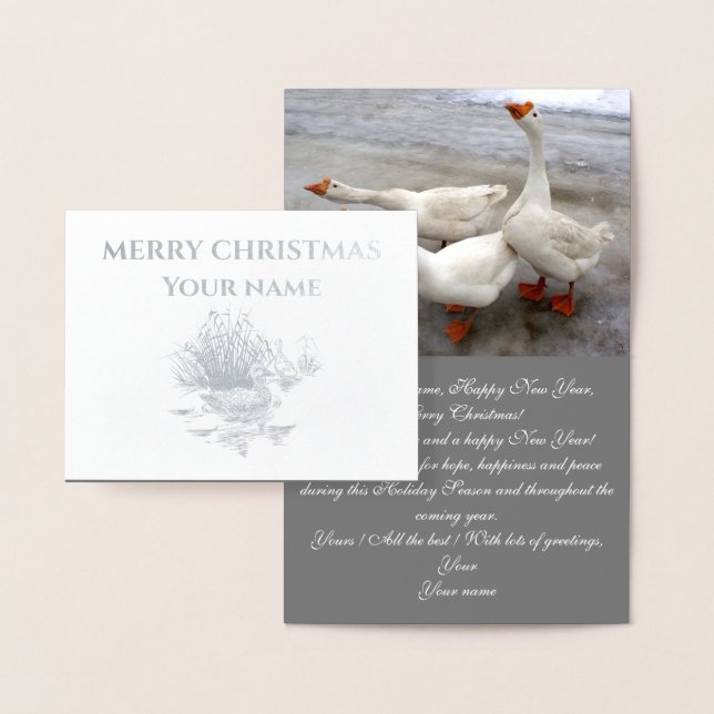 Geese white foil card (Display)