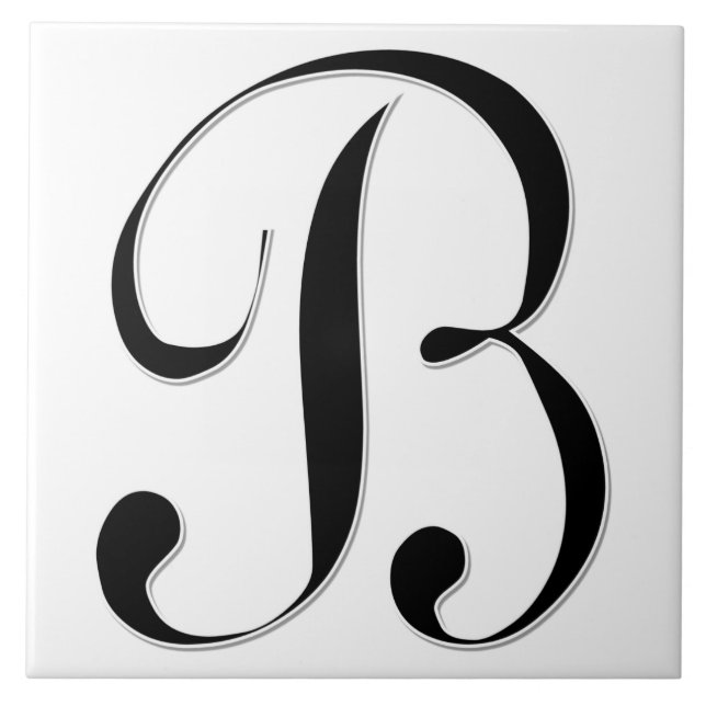 Geessele Letter B in Black Monogram Tile (Front)