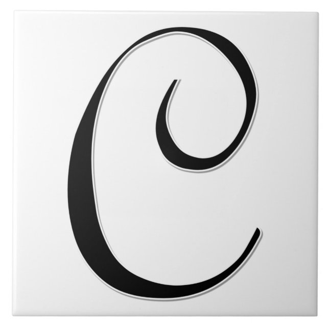 Geessele Letter C in Black Monogram Tile (Front)