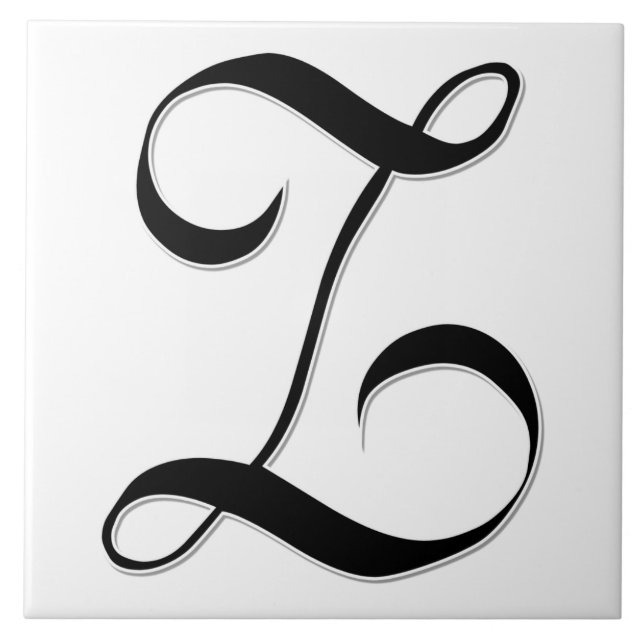 Geessele Letter Z in Black Monogram Tile (Front)