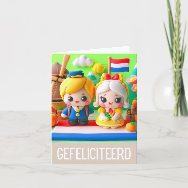 Gefeliciteerd, Dutch happy birthday  Card (Front)