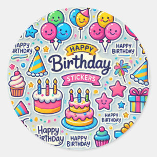 Geft stickers happy birthdays stickers