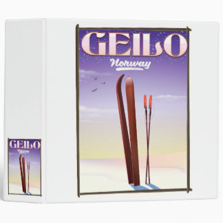Geilo , Norway ski travel poster Binder