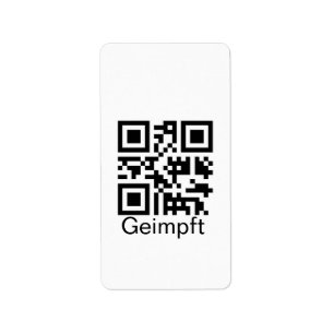 Geimpft mit QR-Code  Label