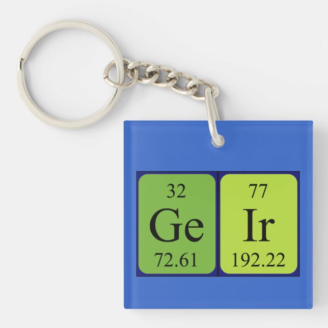 Geir periodic table name keyring (Front)