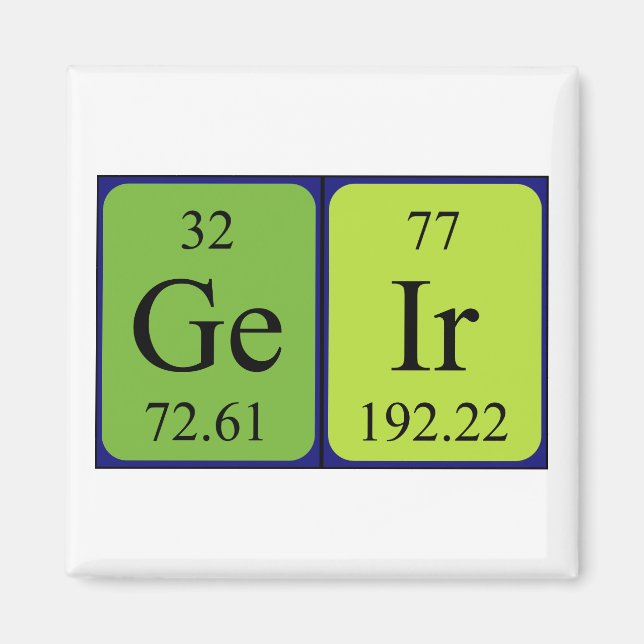 Geir periodic table name magnet (Front)