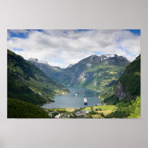 Geirangerfjord view in Norway poster print