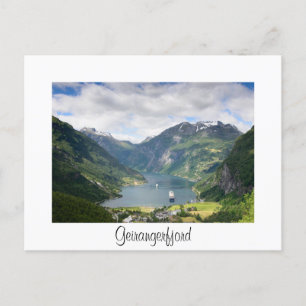 Geirangerfjord vue carte frontière blanche
