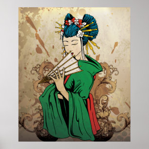 Geisha 芸者 affiche d'impression japonaise