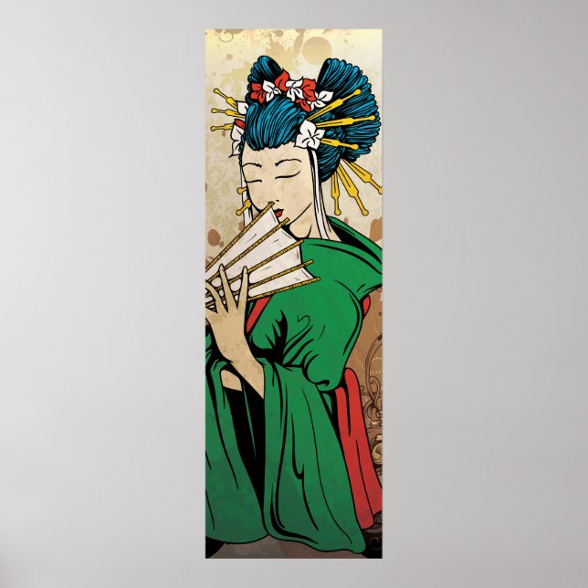 Geisha 芸 者 affiche japonaise longue impression ver (Devant)