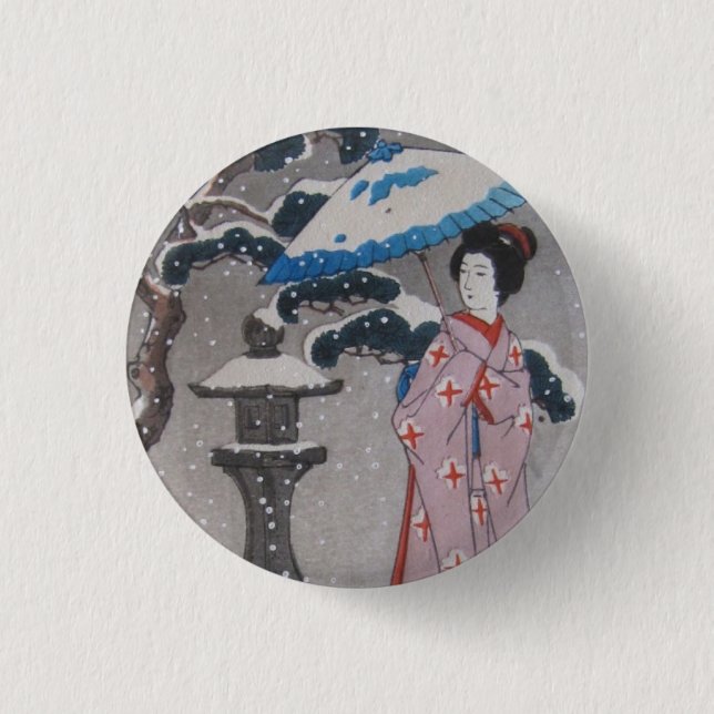 Geisha 1 Inch Round Button (Front)
