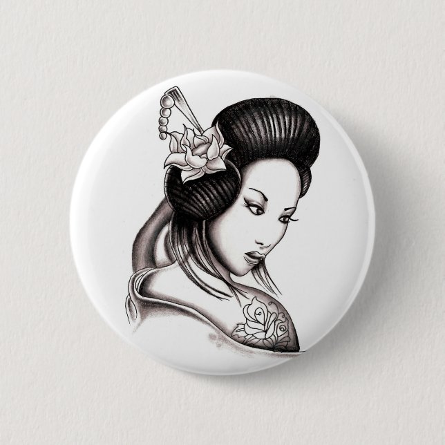 geisha 2 inch round button (Front)