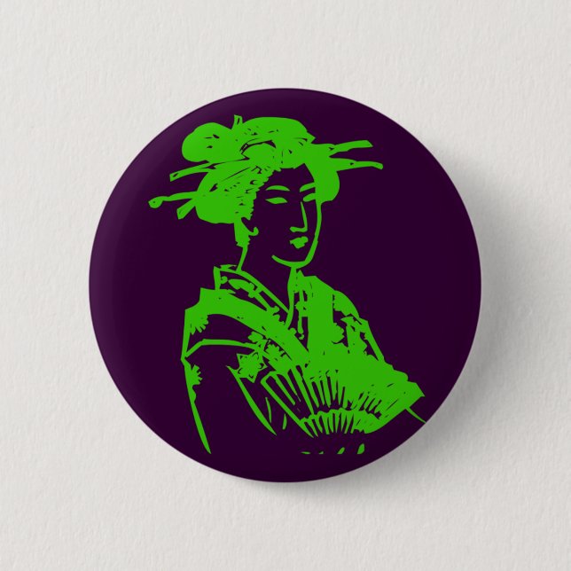 Geisha 2 Inch Round Button (Front)