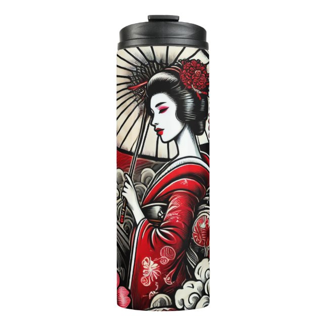Geisha Art Stainless Steel Tumbler (Front)