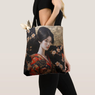 Geisha Beautiful Woman Tote Bag