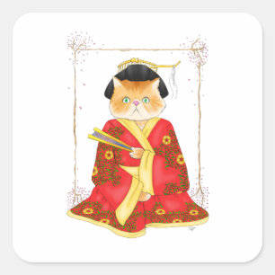 Geisha Cat Stickers