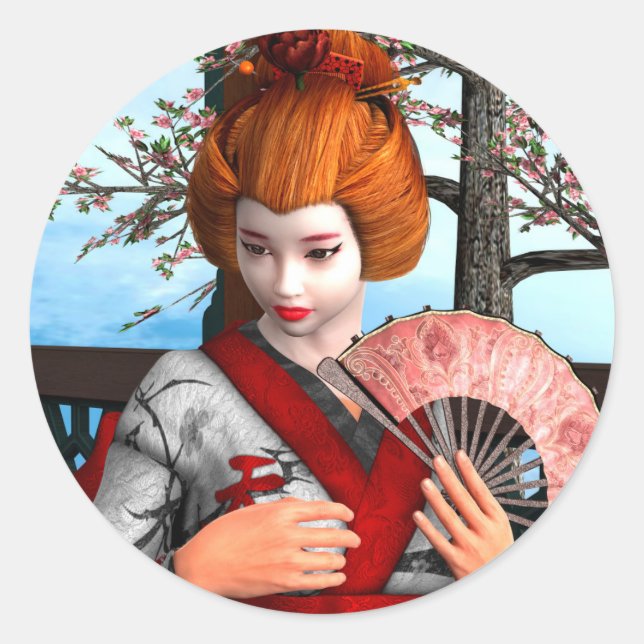 Geisha Classic Round Sticker (Front)