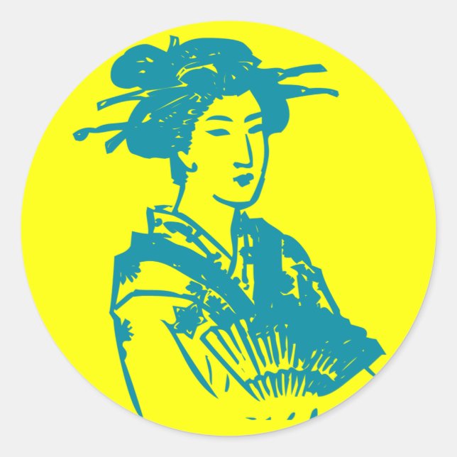 Geisha Classic Round Sticker (Front)