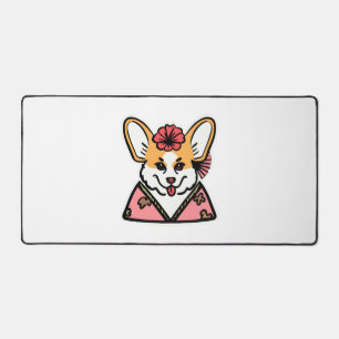 Geisha Corgi Dog Lover Welsh Desk Mat