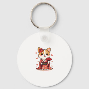 Geisha Corgi Dog Lover Welsh Keychain