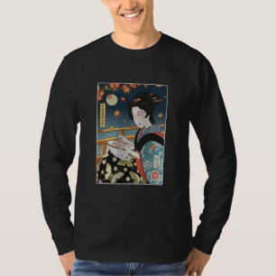 Geisha Cross Stitch Mom Ukiyoe Geisha Crochet Mom T-Shirt