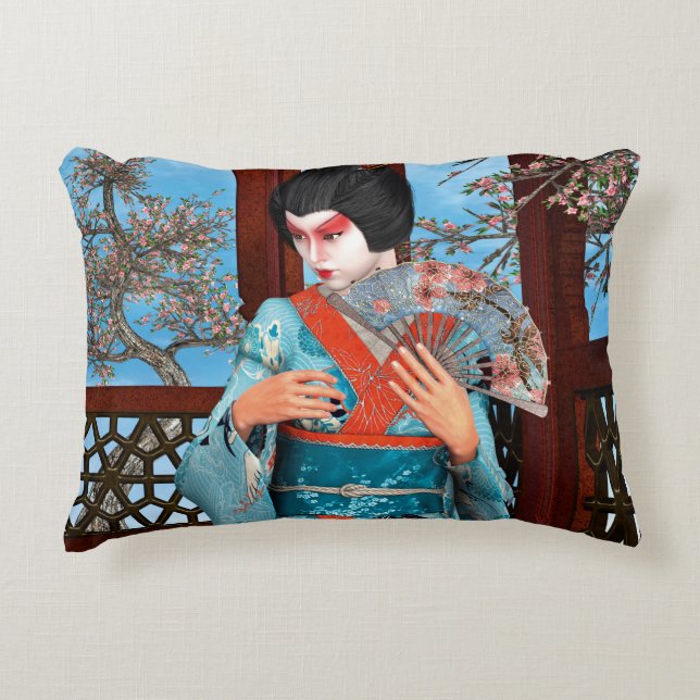 Geisha Decorative Pillow (Front)