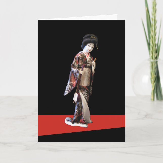 Geisha Doll Greeting Card (Front)
